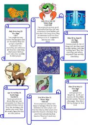 English Worksheet: horoscopes