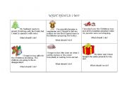 English worksheet: What Should I Do? Question Cards Christmas Theme