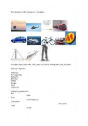 English worksheet: means of transport