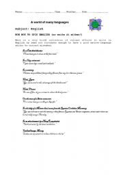 English Worksheet: Common Mistakes