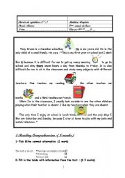 English Worksheet: full term test n 1