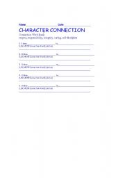 English worksheet: Character Connection