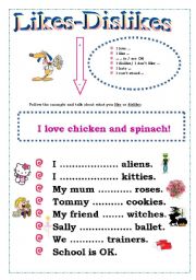 English Worksheet: Likes - Dislikes