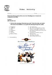 English Worksheet: Four weddings and a funeral