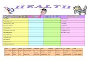 English worksheet: health