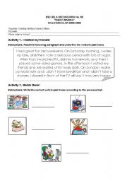 English Worksheet: Past Tense and Past Progressive