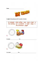 English worksheet: The time