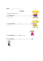 English worksheet: Clothes