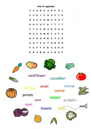 English Worksheet: vegetables