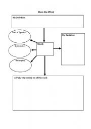 English Worksheet: Vocabulary Graphic Organizer