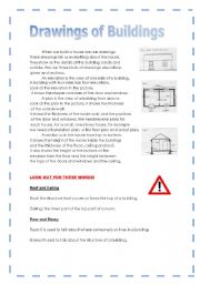 English Worksheet: Drawings of Buildings