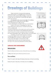 English worksheet: Drawings of Buildings