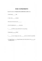 English worksheet: Time expressions worksheet
