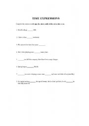 English Worksheet: Time expressions worksheet