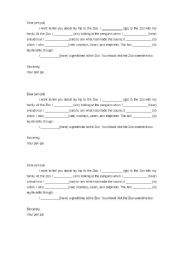 English worksheet: Letter about the past: Fill in the blanks