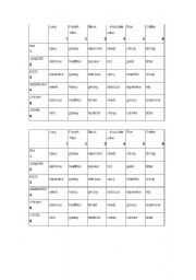 English worksheet: Comparative Dice Bingo