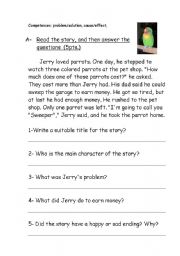 English Worksheet: Reading Comprehension(Problem/Solution)