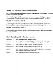 English worksheet: city and guilds