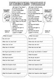 English Worksheet: INTRODUCING YOURSELF