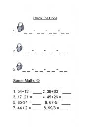 English worksheet: Crack The Code