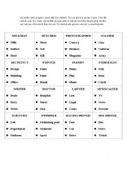 English Worksheet: Jobs Taboo