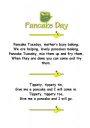 English Worksheet: Pancake Poems