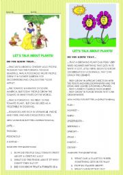 English Worksheet: LETS TALK ABOUT PLANTS