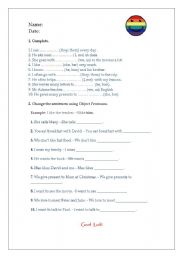 English Worksheet: Object Pronouns
