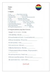 English worksheet: Object Pronouns