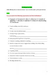 English worksheet: written test