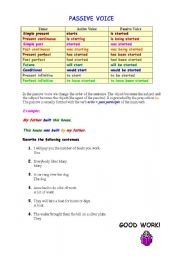 English Worksheet: Passive Voice