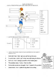 English Worksheet: PARTS of the BODY