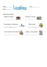 English worksheet: locations