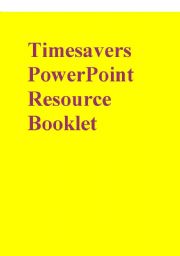 English Worksheet: Timesavers PowerPoint Resouce Booklet part 1