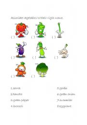 English worksheet: fun vegetables