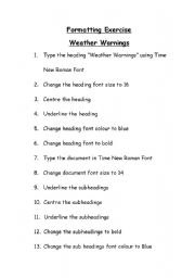 English Worksheet: Weather