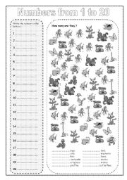 English Worksheet: Numbers game (1)