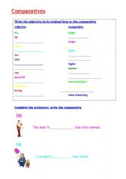 English worksheet: Comparatives (regular only)