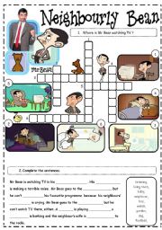 English Worksheet: Mr Bean video worksheet - Neighbourly Bean