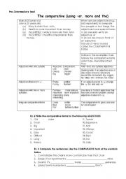 English worksheet: Comparative and superlative forms