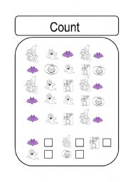 English worksheet: Count and wirte the number