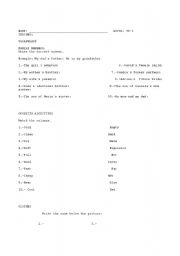 English Worksheet: final exam