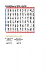 English Worksheet: CHRISTMAS WORD SEARCH