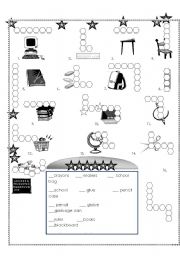 English Worksheet: Classroom crossword