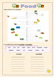 English worksheet: Food 