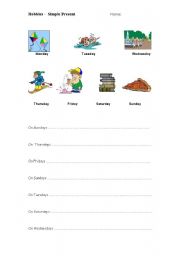 English Worksheet: hobbies- simple present