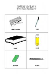 English Worksheet: school objects