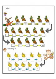 English Worksheet: Counting by  2s and 3s