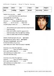 English Worksheet: Elliot Yamin-Dont Turn Away