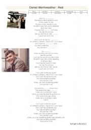 English Worksheet: Daniel Merriweather-RED